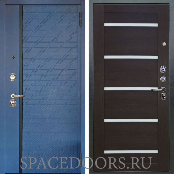 Входная металлическая дверь Аргус Люкс 3К Тори синий софт Александра вельвет