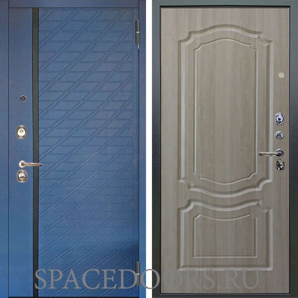 Входная металлическая дверь Аргус Люкс 3К Тори синий софт Мишель ларче светлый