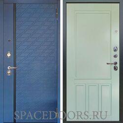 Входная металлическая дверь Аргус Люкс 3К Тори синий софт Сервантос RAL 6019