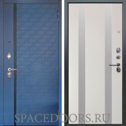Входная металлическая дверь Аргус Люкс 3К Тори синий софт Дуэт вставки изабель