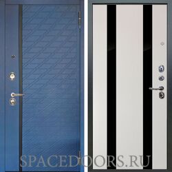 Входная металлическая дверь Аргус Люкс 3К Тори синий софт Дуэт белое дерево