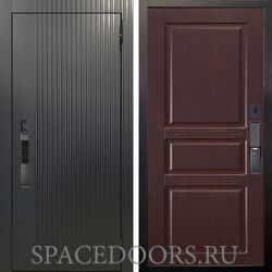 Входная металлическая дверь Аргус Smart Фрейда Черный кварц Сабина махагон