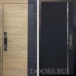 Входная металлическая дверь Аргус Smart Раунд Дуб европейский Лия Черный софт