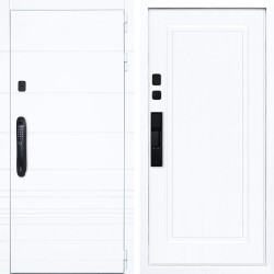 Входная дверь АСД Горизонт биометрический замок Smart lock DZ 888 белый матовый