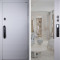 Входная дверь АСД Горизонт с зеркалом биометрический замок Smart lock DZ 888 белый матовый