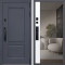 Входная дверь АСД Ledo с зеркалом биометрический замок Smart lock DZ 888 графит