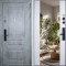 Входная дверь АСД Лира с зеркалом биометрический замок Smart lock R06 белый матовый