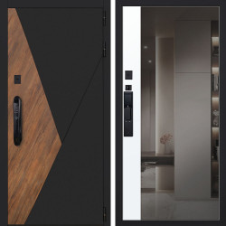 Входная дверь АСД Plata с зеркалом биометрический замок DZ 888
