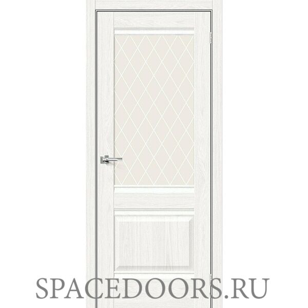 Межкомнатная дверь Прима-3 White Dreamline / White Сrystal