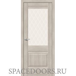 Межкомнатная дверь Прима-3 Cappuccino Melinga / White Сrystal
