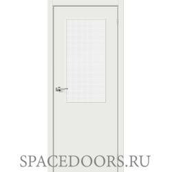 Межкомнатная дверь Браво-7 Super White / Wired Glass 12,5