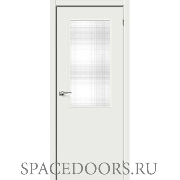 Межкомнатная дверь Браво-7 Super White / Wired Glass 12,5