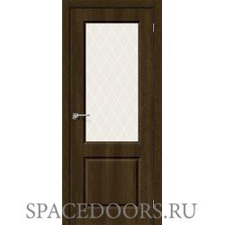 Межкомнатная дверь Скинни-13 Dark Barnwood / White Сrystal