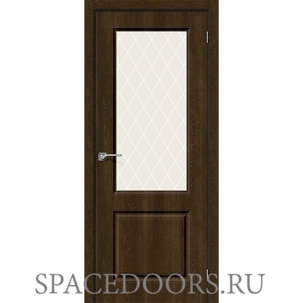 Межкомнатная дверь Скинни-13 Dark Barnwood / White Сrystal