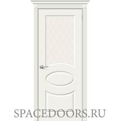 Межкомнатная дверь Скинни-21 Whitey / White Сrystal