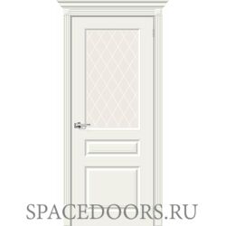 Межкомнатная дверь Скинни-15.1 Whitey / White Сrystal