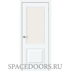 Межкомнатная дверь Классик-13 White Silk / White Сrystal