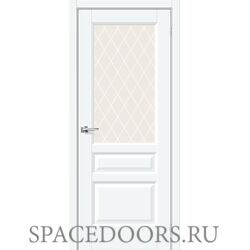 Межкомнатная дверь Неоклассик-35 White Silk / White Сrystal