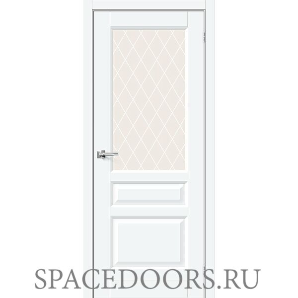 Межкомнатная дверь Неоклассик-35 White Silk / White Сrystal