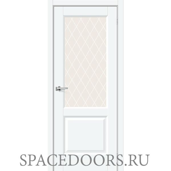 Межкомнатная дверь Неоклассик-33 White Silk / White Сrystal