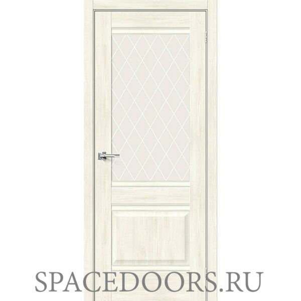 Межкомнатная дверь Прима-3 Nordic Oak / White Сrystal