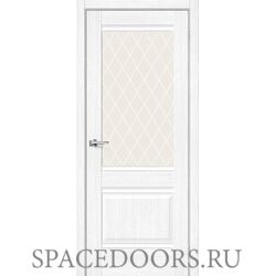 Межкомнатная дверь Прима-3 Snow Melinga / White Сrystal