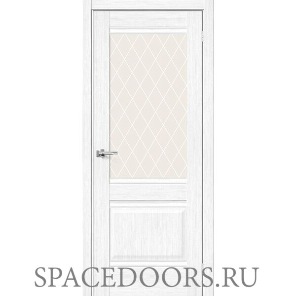 Межкомнатная дверь Прима-3 Snow Melinga / White Сrystal