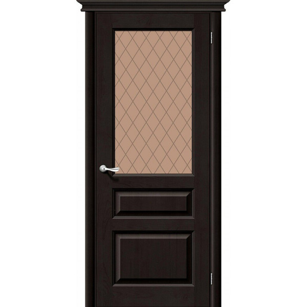 Межкомнатная дверь М5 Т-06 (Темный Лак) / Кристалл