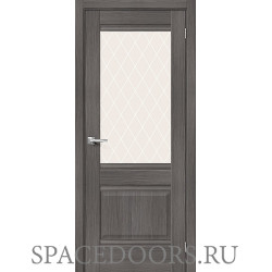 Межкомнатная дверь Прима-3 Grey Veralinga / White Сrystal