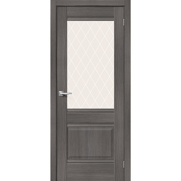 Межкомнатная дверь Прима-3 Grey Veralinga / White Сrystal