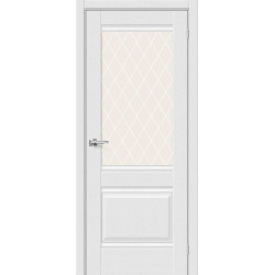 Межкомнатная дверь Прима-3 Virgin / White Сrystal