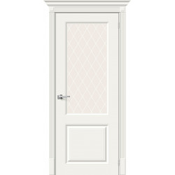 Межкомнатная дверь Скинни-13 Whitey / White Сrystal