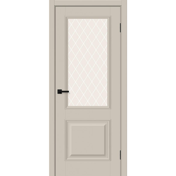 Межкомнатная дверь Классик-13 Cream Silk / White Сrystal