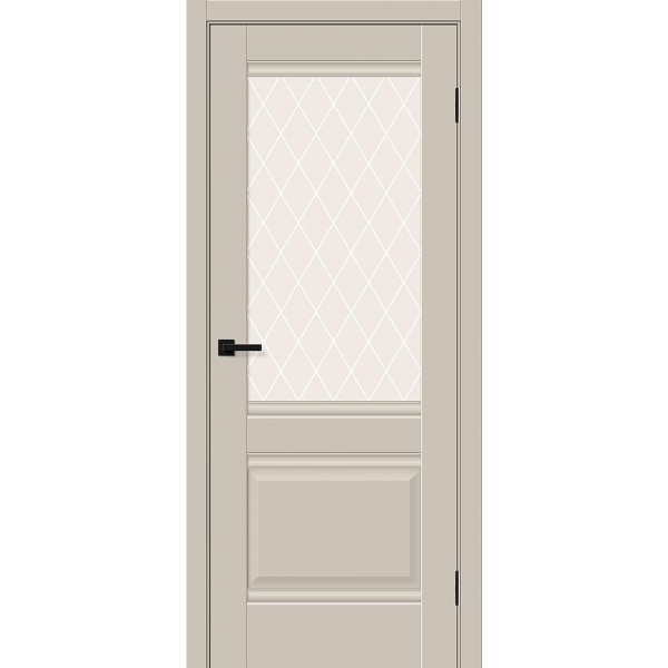 Межкомнатная дверь Прима-3 Cream Silk / White Сrystal