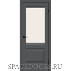 Межкомнатная дверь Прима-3 Stormy Silk / White Сrystal