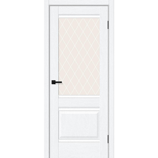 Межкомнатная дверь Прима-3 White Silkwood / White Сrystal