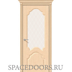 Межкомнатная дверь Афина Ф-22 (БелДуб) / White Сrystal