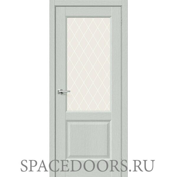 Межкомнатная дверь Неоклассик-33 Grey Wood / White Сrystal