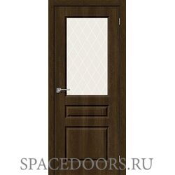 Межкомнатная дверь Скинни-15 Dark Barnwood / White Сrystal