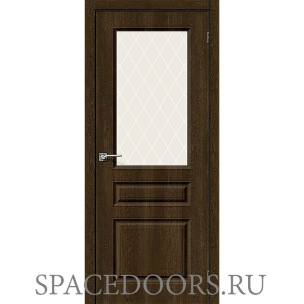 Межкомнатная дверь Скинни-15 Dark Barnwood / White Сrystal