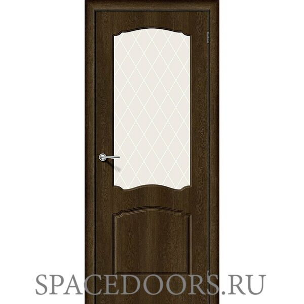 Межкомнатная дверь Альфа-2 Dark Barnwood / White Сrystal