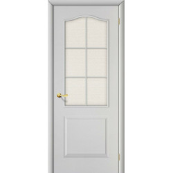 Межкомнатная дверь Классик Белый Грунт / Хрусталик