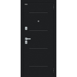 Входная дверь Bravo Техно/BChrome Букле черное/Wenge Melinga