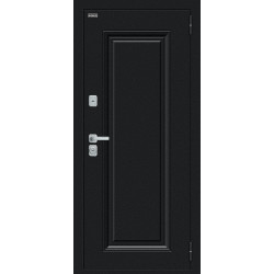 Входная дверь Bravo Флэш МФ/BChrome Букле черное/Wenge Melinga