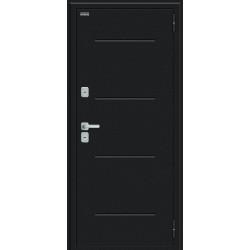 Входная дверь Bravo Лайн/BChrome Букле черное/Wenge Melinga