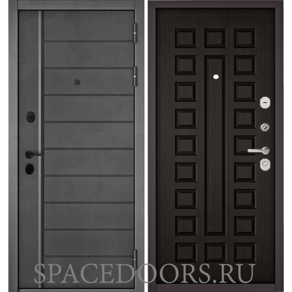 Входная дверь Бульдорс Mass-90 Бетон темный - 136/Венге 9S-110