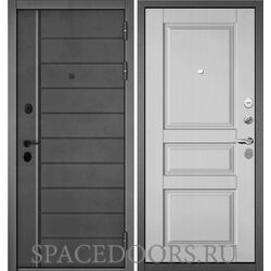Входная дверь Бульдорс Mass-90 Бетон темный - 136/Дуб белый матовый 9SD-2