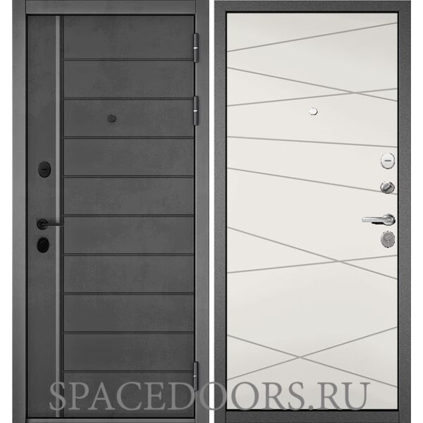 Входная дверь Бульдорс Mass-90 Бетон темный - 136/Белый софт 9S-130