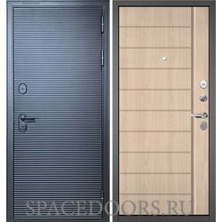 Входная дверь Бульдорс Mass-90 Черный матовый - 181/Ясень ривьера крем 9S-136