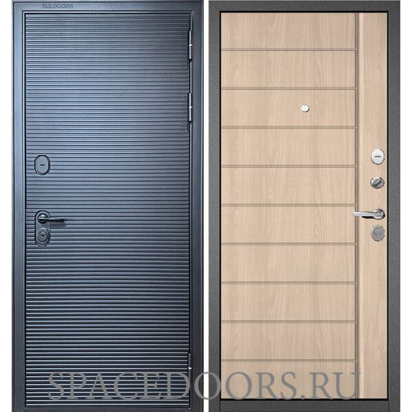 Входная дверь Бульдорс Mass-90 Черный матовый - 181/Ясень ривьера крем 9S-136
